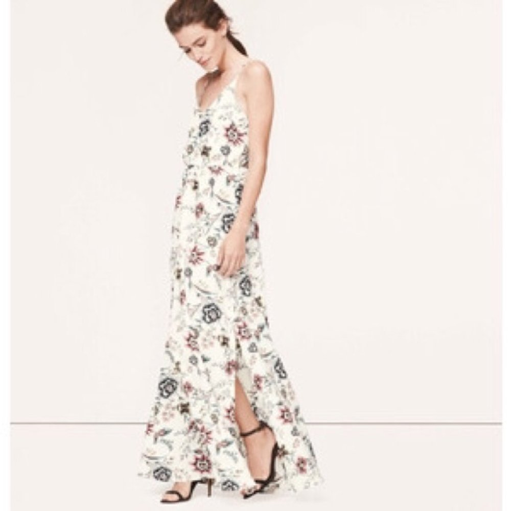 Ann Taylor Loft Wallpaper Floral Maxi Dress.